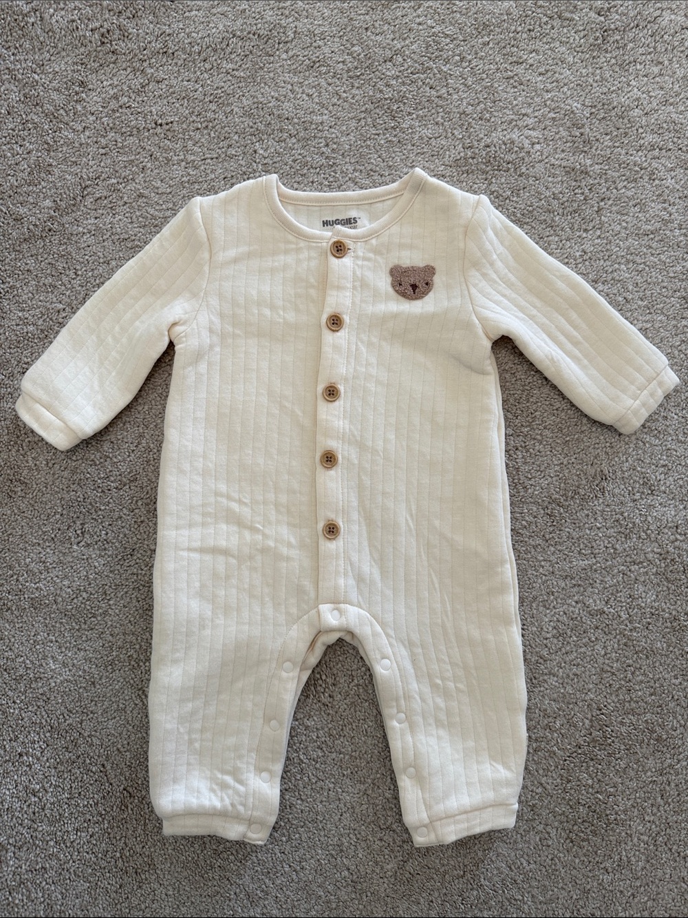 Cream Quilted Baby One-Piece